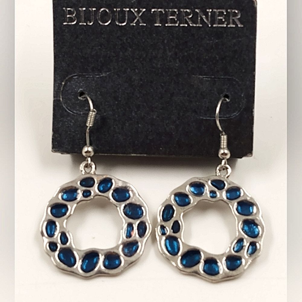 Bijoux Terner Animal Print Earrings Jewelry Blue Stone New - Picture 7 of 7